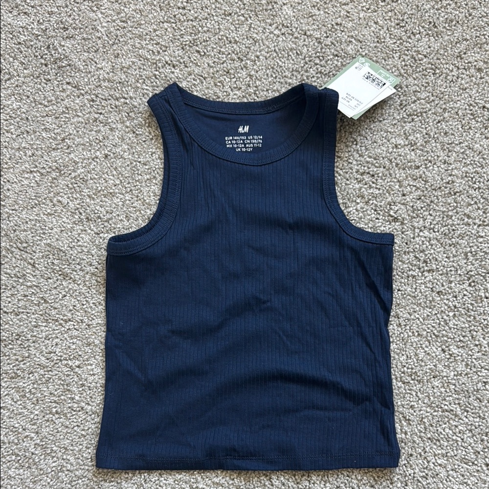 H&M Navy Blue Ribbed Tank Top